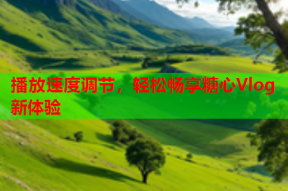 播放速度调节，轻松畅享糖心Vlog新体验