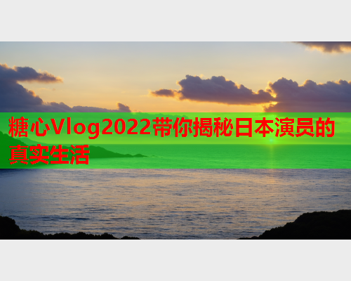 糖心Vlog2022带你揭秘日本演员的真实生活  第2张